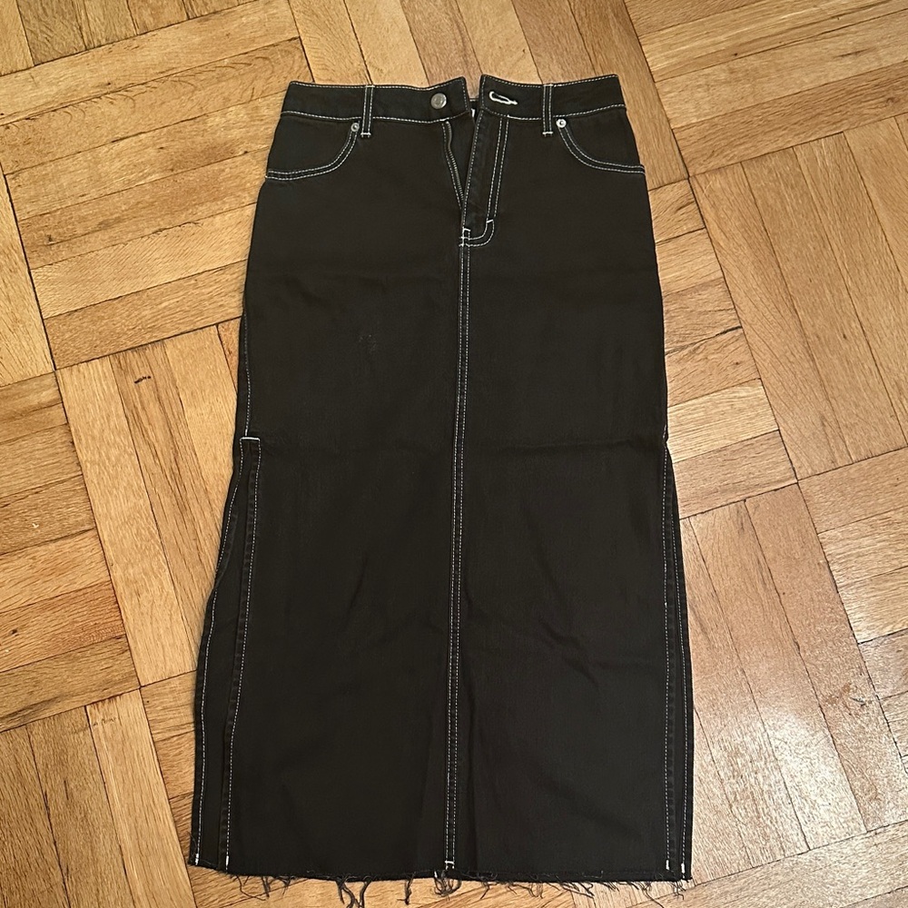 Topshop Black Denim Skirt